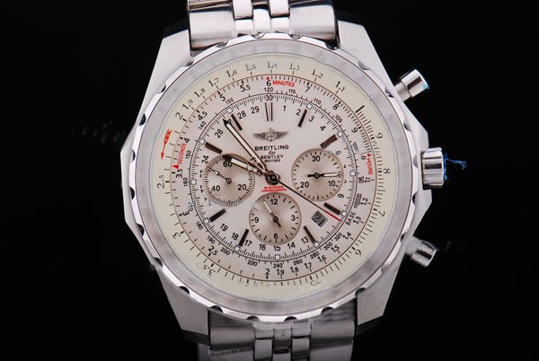 Breitling Navitimer Chronograph Steel 4 White Dial Round Stainless Steel Case Watch