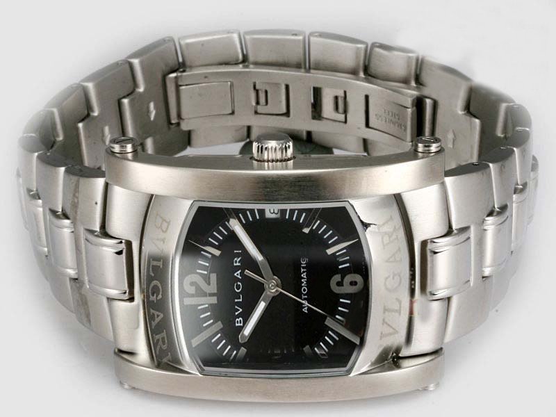 Bvlgari Assioma AA44C14SSD Square Automatic Black Dial Watch