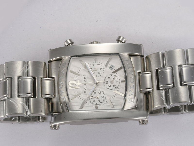 Bvlgari Assioma AA44C14SSDCH Silver Stainless Steel Strap White Dial Stainless Steel Bezel Watch