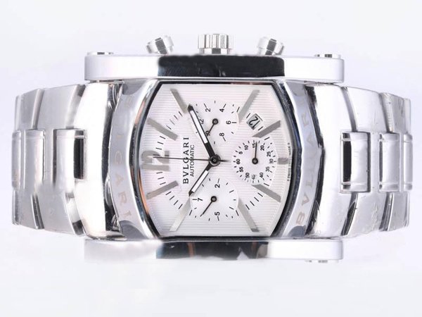 Bvlgari Assioma AA44C14SSDCH Square Mens Stainless Steel Case Watch