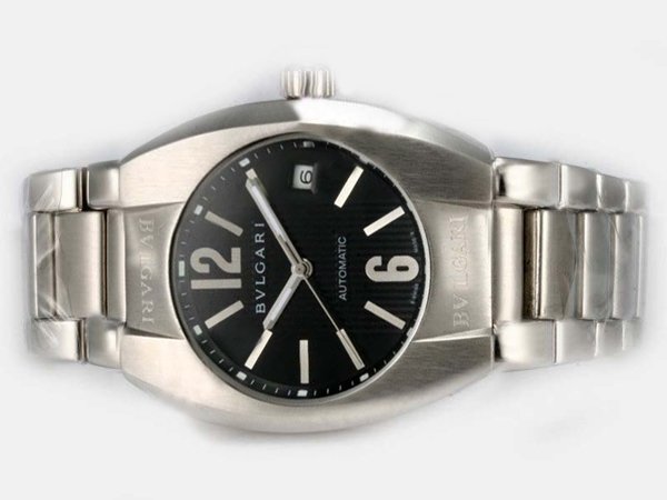 Bvlgari Ergon EG35BSSD 35mm Stainless Steel Case Black Dial Watch