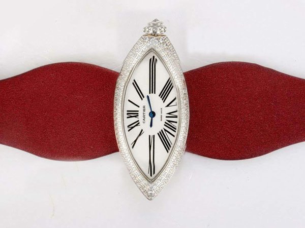 Cartier Libre WJ303050 White Dial 40x15mm Red Cow Leather Strap Watch