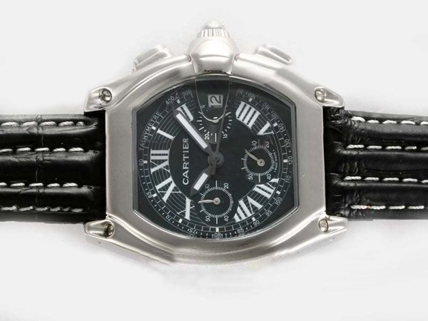 Cartier Roadster W62001V3 Mens Stainless Steel Bezel Quartz Chronograph Watch