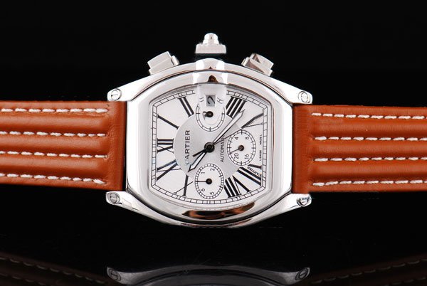 Cartier Roadster w62019x6 White Dial Stainless Steel Bezel Automatic Watch