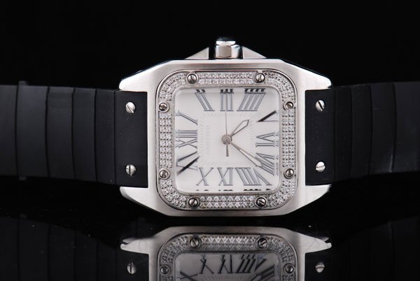 Cartier Santos 100 W20073X8 Stainless Steel Case White Dial Watch