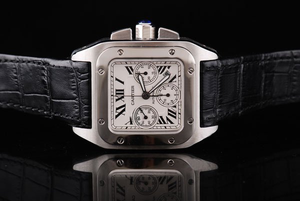 Cartier Santos 100 W20090X8 Square Stainless Steel Case Watch