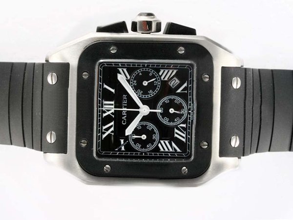 Cartier Santos 100 W20090X8 Stainless Steel Case Stainless Steel Bezel Watch