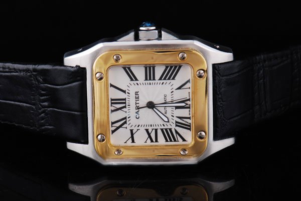 Cartier Santos 100 W20091X7 White Dial Square Automatic Watch