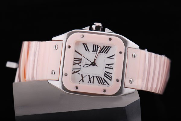 Cartier Santos 100 W20122U2 Quartz Womens Stainless Steel Bezel Watch