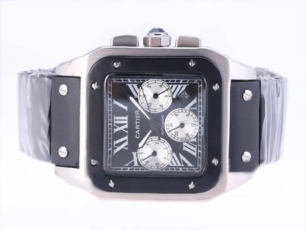 Cartier Santos 100 W2020005 38x38mm Stainless Steel Case Mens Watch