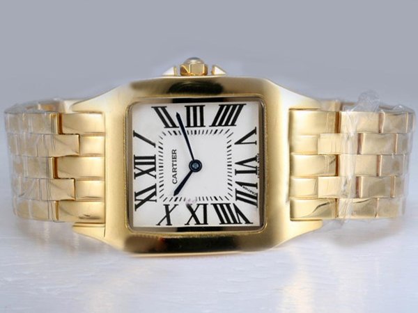 Cartier Santos 100 W25063X9 Stainless Steel with 18k Gold Bezel Quartz White Dial Watch