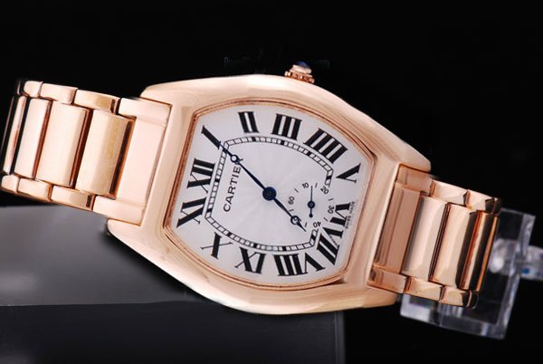 Cartier Tortue WA50703I Manual Winding White Dial Stainless Steel with Rose Gold Bezel Watch