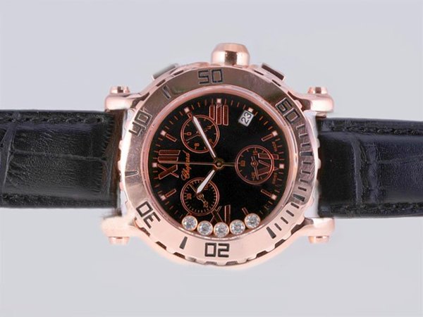 Chopard Happy Sport Chronograph 283581-5003 Quartz 42x12.5mm Black Dial Watch