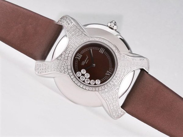 Chopard Happy Sport Round 277471-5001 Quartz Diamond Bezel Brown Dial Watch