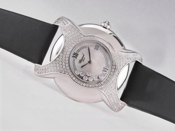 Chopard Happy Sport Round 278475-3001 Stainless Steel Case Diamond Bezel White Dial Watch