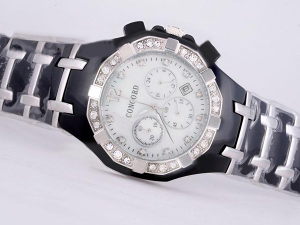 Concord Saratoga 0311142 White Dial Black Ceramic Strap Watch
