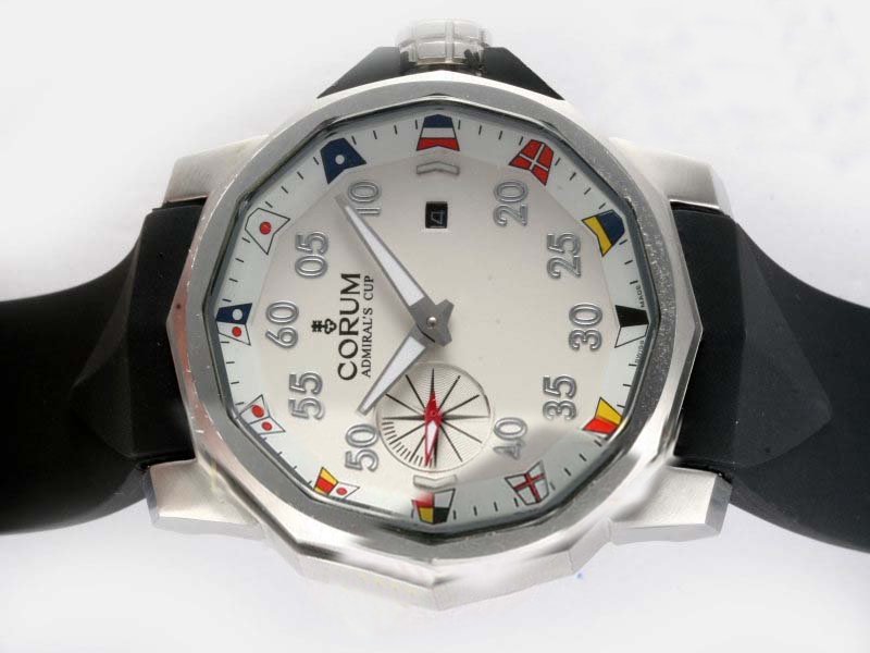 Corum Admirals Cup A.C.C.3 White Dial Stainless Steel Case 48mm Watch