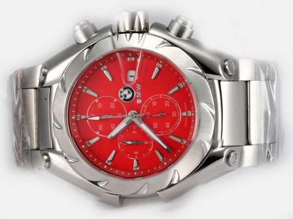 Girard Perregaux Classique Elegance 24990 44mm Red Dial Quartz Chronograph Watch