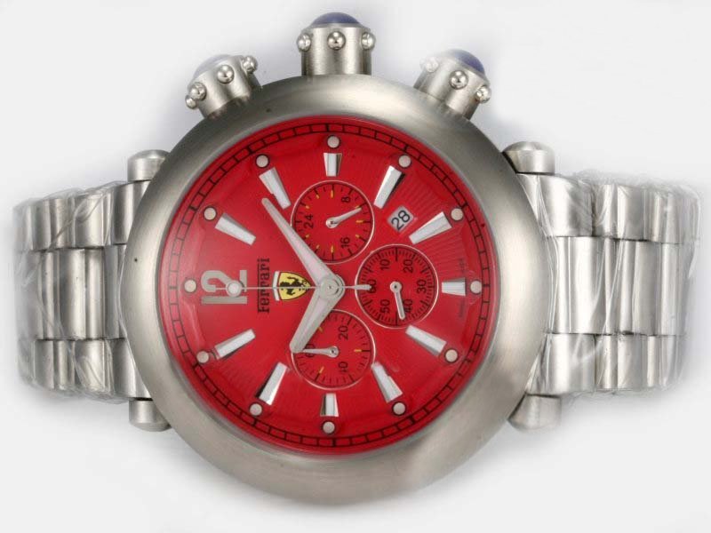 Girard Perregaux Classique Elegance 24990 Quartz Chronograph Red Dial Watch