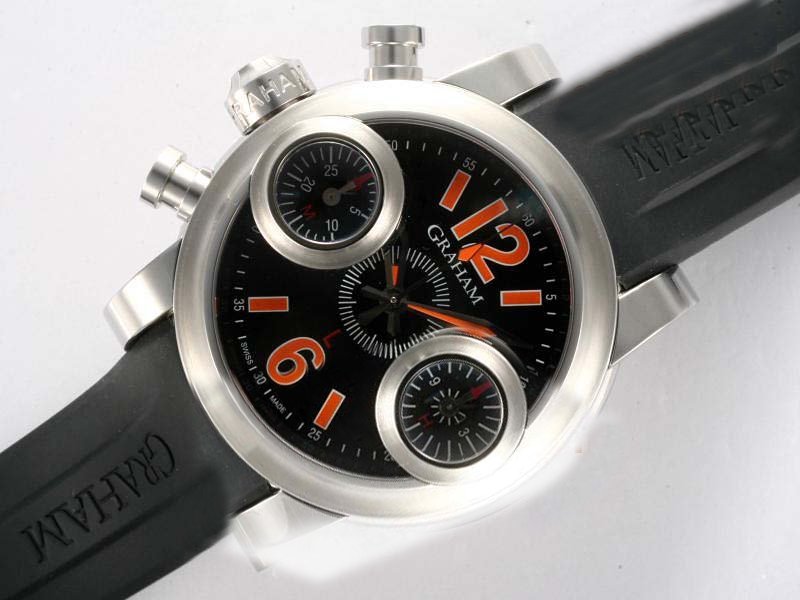 Graham Chronofighter R.A.C Chronograph 2CFCS.B18A.K25B Black Dial Stainless Steel Bezel Watch