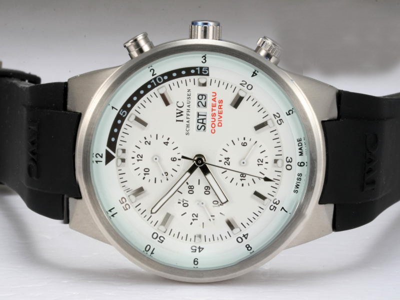 IWC Aquatimer Chronograph IW378203 White Dial Black Rubber Strap 42mm Watch