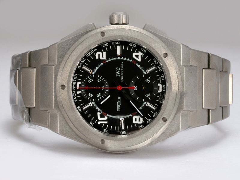 IWC Ingenieur Ingenieur Chronograph IW372503 Silver Titanium Strap 42.5mm Black Dial Watch