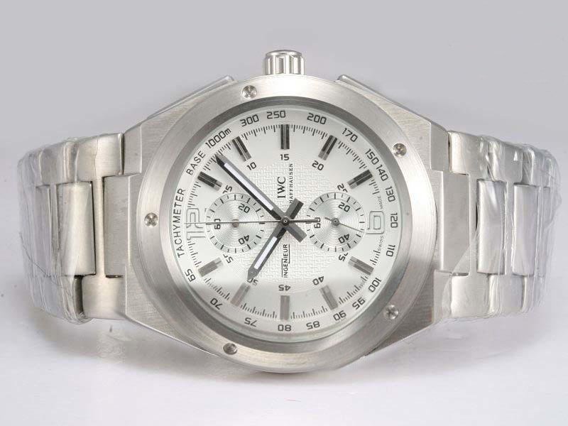 IWC Ingenieur Ingenieur Chronograph IW372503 White Dial Round Stainless Steel Case Watch