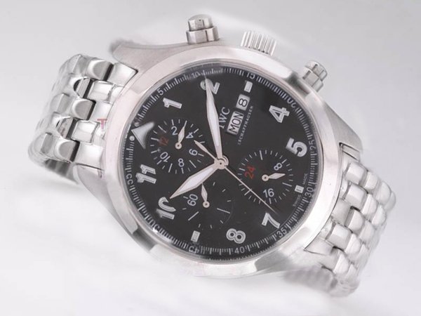 IWC Pilots Classic Chronograph IW371704 42mm Automatic Black Dial Watch