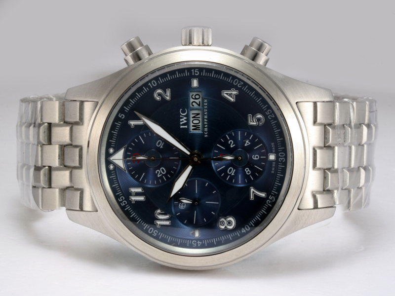 IWC Pilots Classic Chronograph IW371704 Automatic Black Dial Stainless Steel Bezel Watch