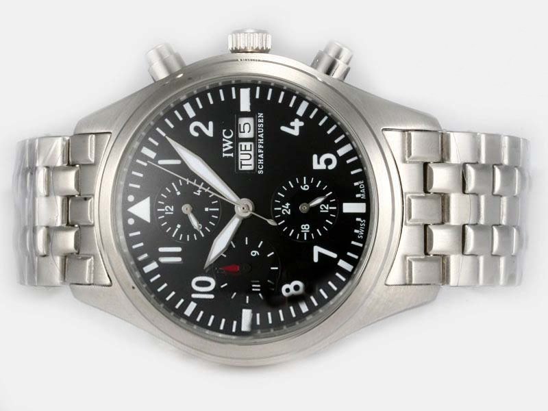 IWC Pilots Classic Chronograph IW371704 Black Dial Automatic 42mm Watch
