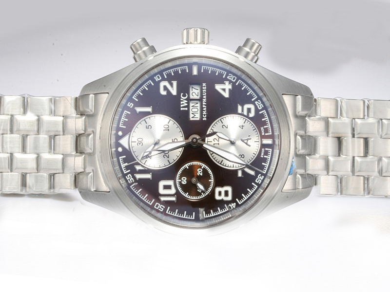IWC Pilots Spitfire Chronograph IW371705 Stainless Steel Bezel Automatic Black Dial Watch