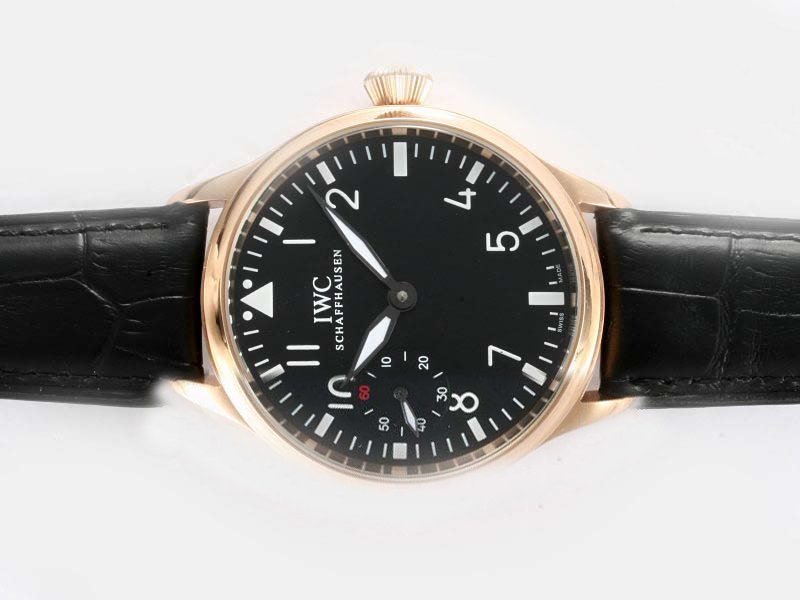 IWC Portuguese Chrono-Automatic IW371415 Round 18K Gold Case Black Dial Watch