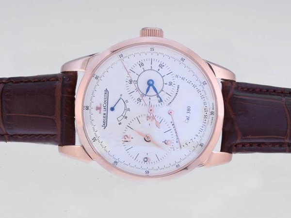 Jaeger-Lecoultre Duometre Chronographe New07 1 Duochrono Round White Dial Manual Winding Watch