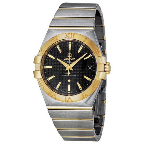 Omega Constellation Black Dial Stainless Steel and Yellow Gold Men's Watch 123.20.35.20.01.002 Constellation