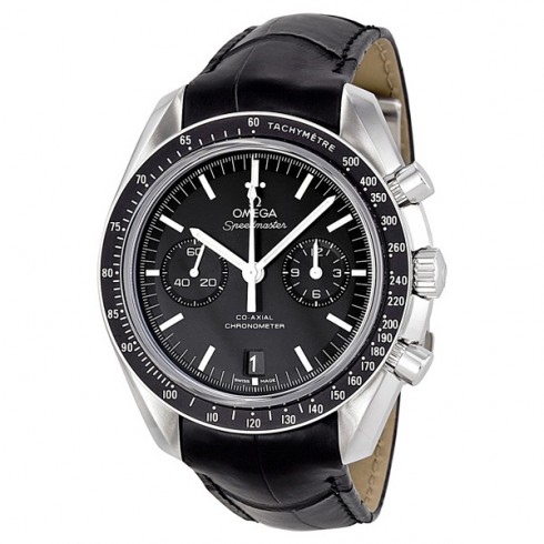 Omega Speedmaster Moonwatch Co-Axial Chronograph Black Dial Leather Men's Watch 311.33.44.51.01.001 Speedmaster