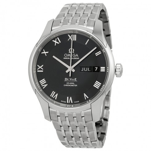 Omega Black Dial Stainless Steel Automatic Men's Watch 43110412201001 De Ville