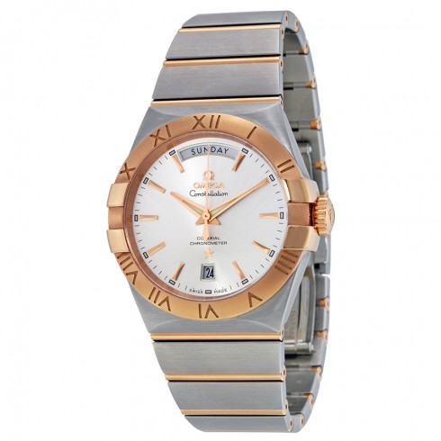 Omega Constellation Chronometer Silver Dial Rose-Gold and Steel Men's Watch 12320382202001 Constellation