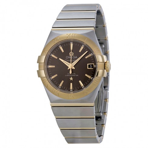 Omega Constellation Grey Dial Steel and 18kt Yellow Gold Men's Watch 12320352006001 Constellation