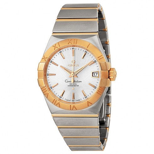 Omega Constellation Silver Dial Rose Gold and Steel Men's Watch 123.20.38.21.02.001 Constellation