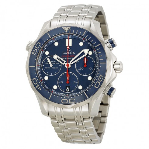 Omega Seamaster Diver Chronograph Blue Dial Steel Men's Watch 21230425003001 Seamaster