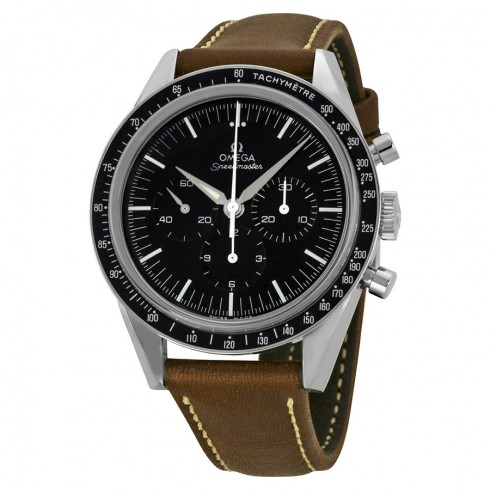 Omega Speedmaster Moonwatch Black Dial Brown Leather Men's Watch 31132403001001 Speedmaster