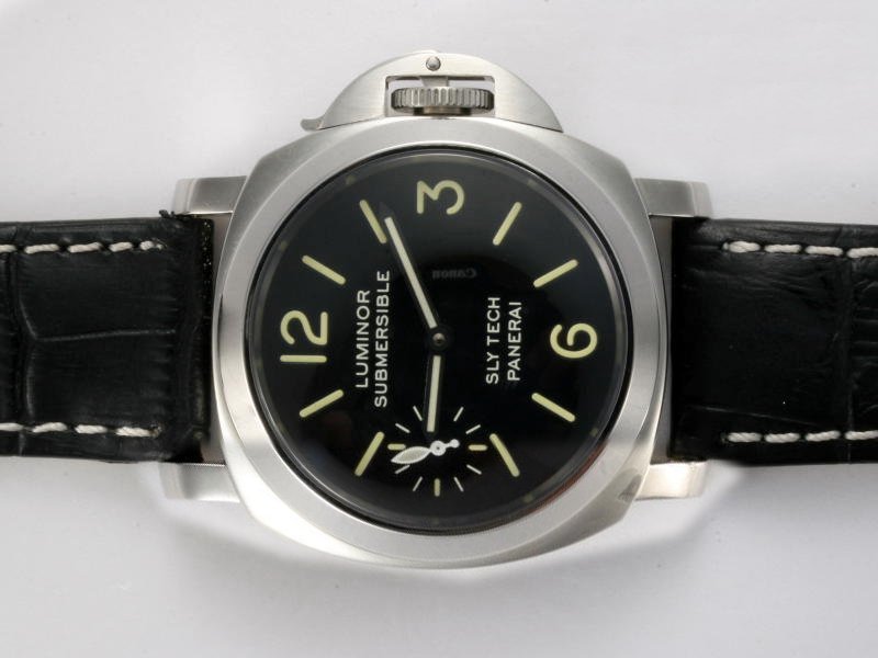 Panerai Luminor IDNO19256 44mm Midsize Black Cow Leather Strap Watch