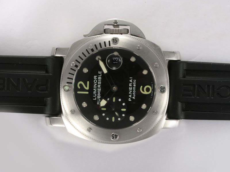 Panerai Luminor PAM00024 Black Dial Round Stainless Steel Case Watch