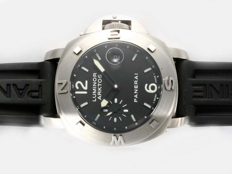 Panerai Luminor PAM00092 Midsize Stainless Steel Bezel Black Rubber Strap Watch