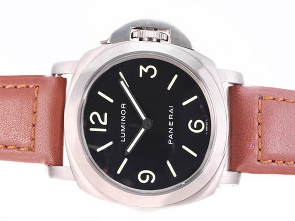 Panerai Luminor PAM00112 44mm Midsize Red Cow Leather Strap Watch