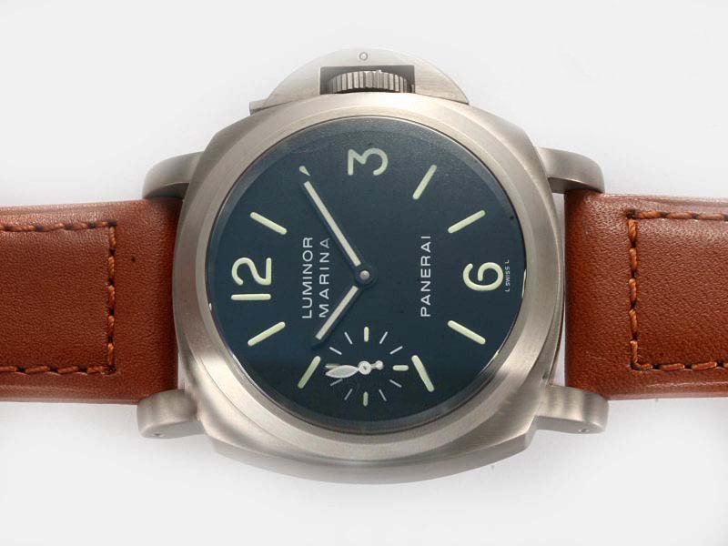 Panerai Luminor PAM00112 Midsize Brown Ostrich Leather Strap Watch