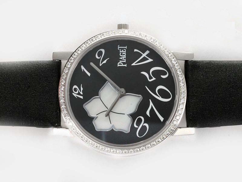 Piaget Altiplano G0A32077 Black Cow Leather Strap Black Dial 33mm Watch