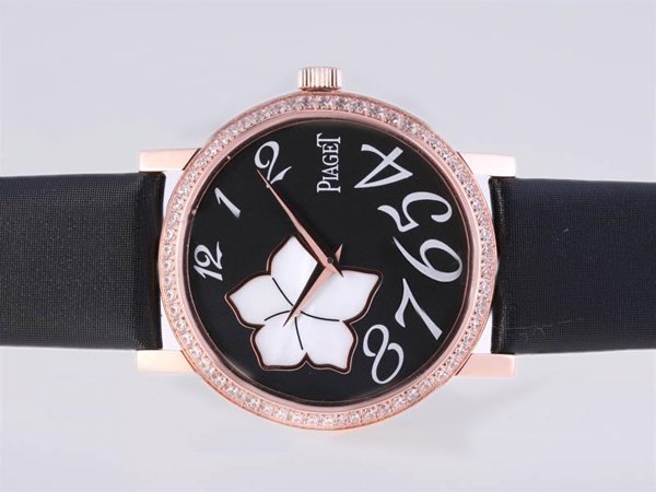 Piaget Altiplano G0A32077 Black Cow Leather Strap Black Dial Round Watch