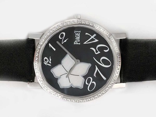 Piaget Altiplano G0A32077 Black Ostrich Leather Strap Black Dial Round Watch