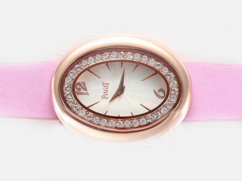 Piaget Limelight Oval-shaped G0A31059 Oval Womens Pink Ostrich Leather Strap Watch